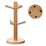 KAIAIWLUO Tassenhalter,Hölzerner Brezelständer Becherhalter Holz Baumbecherhalter Brezelhalter Tassenbaum für Küchentheke Tabletop Kaffeetassenregal