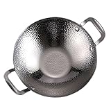 WATIIFUFU Alkohol Topf Wok-Topf mit Griffen kleine Kochtöpfe Outdoor-Kocher Stahltopf non stick pan antihaft topf bratpfanne Stahlpfannen zum Kochen Kochtopf mit Griff Rostfreier Stahl