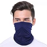 KUNSTIFY | Multifunktionstuch Mundschutz | Bandana Herren Damen Schlauchschal Halstuch Trend Maske aus Baumwolle Navy kapitänblau | elastisch atmungsaktiv waschbar (Nachtblau)