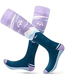 OutdoorMaster 2 Paar Skisocken für Damen, Winter Snowboarding Atmungsaktive Thermische Socken für Outdoor-Sportarten mit Über die Wade Design/Anti-Rutsch-Bündchen