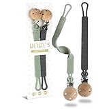 BOBY´S Schnullerkette Silikon 2 Pack/langlebige Schnullerkette Jungen und Mädchen mit Clip/BPA-freie Silikon Schnullerkette/flexible Schnullerketten/Pacifier Holder ab 3 Monate