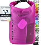 Nordlight Dry Bag 2L Wasserdichter Beutel - (Pink) Wasserdichter Packsack Mit Roll Top Verschluss Und Schultergurt | Schwimmen, Baden, Strand, Kanu, Stand Up Paddling, Tauchen