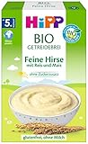 HiPP Bio-Getreide-Brei ohne Zuckerzusatz, Feine Hirse, glutenfrei, 6er Pack (6 x 200 g)