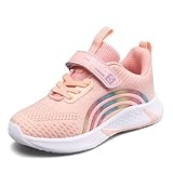 Soohon Sportschuhe Kinder Laufschuhe Kinder Atmungsaktiv Turnschuhe Mädchen Fitnessschuhe Sneaker Leicht Hallenschuhe Rosa 29 EU