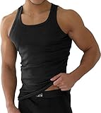 normani 4 x Classics Herren Tank Top Slimfit Rundhals 100% gekaemmte Baumwolle - HighestStandard - Einlaufvorbehandelt Größe 9=XL