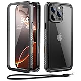 Beeasy für iPhone 16 Pro Max Hülle Wasserdicht, 360 Grad Outdoor Schutzhülle mit Displayschutz, Wasserfest Handyhülle Stoßfest Staubdicht Panzerhülle für iPhone 16 Pro Max Case (6,9'), Schwarz