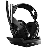 ASTRO Gaming A50, Wireless Gaming-Headset mit Ladestation, Dolby Audio, Game/Voice Balance Control, 2,4 GHz Kabellos, 9m Reichweite, für PS5, PS4, PC, Mac - Schwarz/Silber