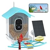 Docoon Smart Bird Feeder mit Kamera, 2K HD AI Identifizieren von Vogelarten, Vogelbeobachtungskamera mit Solarpanel, automatische Aufnahme von Vogelvideos & sofortigen Benachrichtigungen, ideales