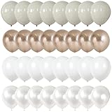 Luftballons Beige Gold, 60 St Champagner Gold Creme Perl Weiß Beige Boho Helium Ballons, Aprikose Weiß Beige Gold Latexballons für Mädchen Frau Hochzeit Geburtstag Babyparty JGA Boho Party Deko