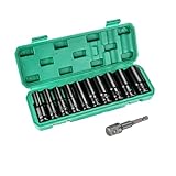 Schlagschrauber Nüsse Set, 11tlg 1/2'' Metrischer Antrieb Werkzeug Set 10-24mm Sechskant Stecknüsse, Kraft Steckschlüsselsatz, mit Stecknuss Adapter und Werkzeugkasten für Reparatur und Wartung