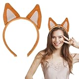 Sibba Hund Ohren Stirnband für Tier Hundekostüm Set Tierohren Kopfschmuck Hundeohren Haarband Haarreif mit Ohren Karneval Halloween Cosplay Haarschmuck Tierkostüm Stirnbänder Masquerade Party Deko A