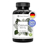 Calcium Tabletten (365 Stück) mit 800 mg pro Tagesdosis - 100% Vegan - ohne Zusätze - in Deutschland produziert & laborgeprüft - Calcium hochdosiert - Kalzium