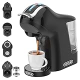 KOTLIE EM-308A 5 in 1 Kaffeemaschine,für Nespresso Original/für Dolce Gusto/für Lavazza a modo mio/für Kaffeepulver/für ESE(44mm),1400 W,19 Bar,1 L(schwarz)