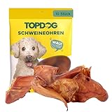 Topdog XL Schweineohren Hunde 10 Stück - Ganze getrocknete Schweineohren für Hunde ohne fettige Muschel - 100% natürlich aus Deutschland - Langanhaltender Kauspaß mit Genuss und Pflege