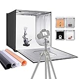 NEEWER Fotostudio Licht Box 20Zoll/50cm Aufnahmelicht Zelt Einstellbar Helligkeit Faltbare tragbare professionelle Tisch Fotografie Licht Set 120 LED Leuchten 4 Farben Hintergründe