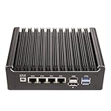 HSIPC Alder Lake N100 Quad Core Firewall Micro Appliance, Mini PC, Nano PC, Router PC with 32G RAM 512G SSD, 4*i226-V RJ45 Port AES-NI