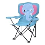 Kinder Anglersessel Blau Campingstuhl Faltstuhl Anglerstuhl Stuhl Motiv Elefant Kinderstuhl und Tasche