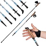 MSPORTS Nordic Walking Stöcke Premium - hochwertige Qualität - Superleicht - auswählbar mit Tragetasche - Walking Sticks (Anthrazit)