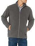 Amazon Essentials Herren Polar-Fleecejacke mit durchgehendem Reißverschluss (erhältlich in Big & Tall), Kohlegrau Meliert, L