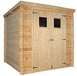 TIMBELA Gartenhaus Holz - Geräteschuppen Holz - Gerätehaus B204xL204xH202 cm/ 3.53 m2 - Fahrrad Schuppen - Gartenhäuser & aufbewahrung Wasserfestes Dach M309