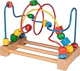 Goki 59982 59982-Motorik-Schleife Kunterbunt aus Holz & Metall, Fördert Feinmotorik und Hand-Auge-Koordination, Lernspielzeug, Pädagogisches Spielzeug für Kinder, 21x12x18cm, ab 1 Jahr, gemischt, M