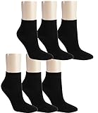 Vitasox 15268 Damen Kurzsocken Baumwolle Sneakersocken uni Damensocken ohne Naht schwarz 6er Pack 39/42