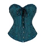 Generisch Damen Korsett Gothic Vintage Corsagen Bustier Corsette Bauchweg Vollbrust Corsage Unterbrust Satin Lace Up Waist Cincher Corset Top