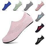 SAGUARO Damen Badeschuhe Strandschuhe rutschfest Schwimmschuhe Männer Atmungsaktiv Neoprenschuhe Frauen Aqua Wassersport Sommer Pink 40/41 EU