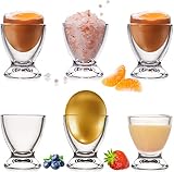 PLATINUX Eierbecher Set aus Glas 6 Teilig Eierständer Eierhalter Frühstück Brunch Egg-Cup 35ml