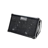 Coolmusic BP40D Verstärker für Akustikgitarre, tragbar, Bluetooth-Lautsprecher, 80 W mit Batterie mit Reverb Chorus Delay Effekt, 6 Eingänge, 3-Band-Equalizer