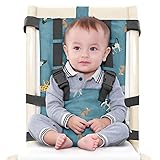 Baby Reisehochstuhl Portable Hochstuhlabdeckung Tragbarer Mobiler Kinderstuhl Sicherheitsgürtel / Esszimmerstuhl / Faltbar und Tragbar (Grau Tier -A)