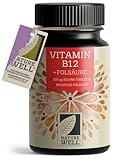 VITAMIN B12 hochdosiert - 365 Tabletten mit 500µg Vit B12 + FOLSÄURE 200µg pro Tablette - mit Methylcobalamin, Adenosylcobalamin & Hydroxocobalamin Vit. B12 - laborgeprüft mit Zertifikat - 100% vegan