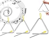 Bztzhm 3 Stück Triangel Instrumenten Set, Triangle Percussion Instrument, Dreieck Musikinstrument, Dreieck Instrument, Triangle Instrument, Triangel Musikinstrumente, für Musikalische Früherziehung