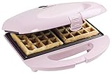 Bestron Brüsseler Waffeleisen im Retro Design, Waffelmaker für 2 belgische Waffeln, mit Antihaftbeschichtung & Backampel, 700 W, Farbe: Rosa