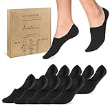 10 Paar Füßlinge Damen Herren Unsichtbare Sneaker Socken Atmungsaktiv Baumwolle 70103T (Schwarz 39-42)