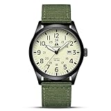 LN LENQIN Uhren Herren Herren Uhr Militär Uhr 30M wasserdichte Armbanduhr Herren Analog Quarz Uhren für Männer mit Datum Feld Uhr Nylon Band Armee Taktische Sportuhr