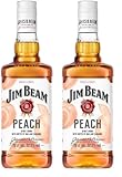 Jim Beam Peach | Kentucky Straight Bourbon Whiskey vermählt mit fruchtigem Pfirsichgeschmack| 32.5% Vol. | 700ml (Packung mit 2)