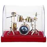 Miniatur-Musikinstrument, Miniatur-Haus-Set, Miniatur-Schlagzeug für Schreibtisch, Schlagzeug-Set, Modell-Display, Mini-Ornamente, Basteln, Heimdekoration (14cm)