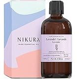 Nikura Lavendelöl - 100ml | Ätherisches Öl | 100% reines natürliches Öl | Perfekt für Aromatherapie, Diffusoren, Ölbrenner