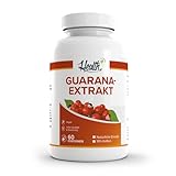 Health+ Guarana-Extrakt - 120 Kapseln, hochwertiger Extrakt mit 10prozent Koffein, ohne Zusätze, hochwertige Guarana Kapseln für eine natürliche Koffeinversorgung, Made in Germany