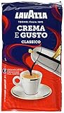 Lavazza, Crema e Gusto Classico, Gemahlener Kaffee, für Mokka-Kannen oder Filterkaffee, Ausgewogener Geschmack, Intensität 7/10, Würzige Aromen, Arabica & Robusta, Dunkle Röstung, 10 Packungen à 250 g