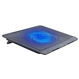 RUSWEST Laptop LüFter KüHlkissen mit GroßEn LüFtern, Tragbarer Laptop LüFter mit 2 1 USB Anschluss, Blauem LED Licht, Verstellbarem StäNder