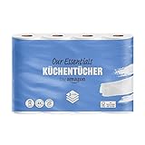 by Amazon Küchenrolle, 3-lagig, 4 Rollen (4 Rollen, 1-er Pack), 64 Blätter pro Rolle, FSC-Zertifiziert