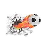 YunBey 3D Wandtattoo Fussball Breakthrough Fussball Wand Sticker Abnehmbaren Wandaufkleber für Kinderzimmer Jungen Fußball Deko für Jugendzimmer Wohnzimmer