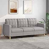 Festnight 3-Sitzer-Sofa Sofa Mit Schlaffunktion Schlafsofa Schlafcouch Couch Mit Schlaffunktion Schlafsofa 3-Sitzer Sofa Wohnzimmer Multifunktionale Sofa Hellgrau 180 cm Stoff