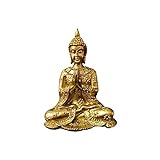 Gartenstatuen, Buddha-Statue, goldene Buddha-Statue, Hausgarten, Dekoration, Meditation, Buddha-Skulptur, Fengshui-Figuren, Ornamente, Kunsthandwerk, Heimdekoration, Zen-Meditationsstatue (Gold)