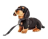 Uni-Toys - Dackel (mit Leine) - 27 cm (Länge) - Plüsch-Hund, Haustier - Plüschtier, Kuscheltier