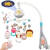 nickanck Baby Mobile, Baby Mobile Babybett mit Musik und Lichtern,Timing-Funktion, Projektor,Fernsteuerung, Babybett Zubehör, Neugeborene Baby Geschenk