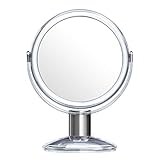 Beautifive Schminkspiegel Kosmetikspiegel Spiegel Kosmetik Vergrößerungsspiegel mit 1X / 10X Vergrößerung 360°Drehbar Tischspiegel für Make Up Silber