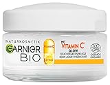 Garnier Tagespflege mit Vitamin C für einen strahlenden Teint, Belebende und straffende Feuchtigkeitscreme gegen müde und unebenmäßige Haut, Bio Glow, 50 ml